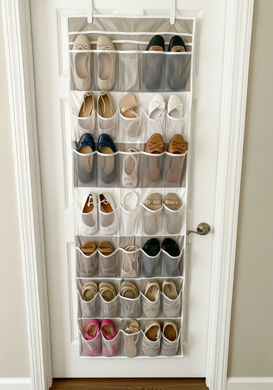 Door Shoe Pockets - 50 Closet Organization Ideas That Will Change Your Mornings