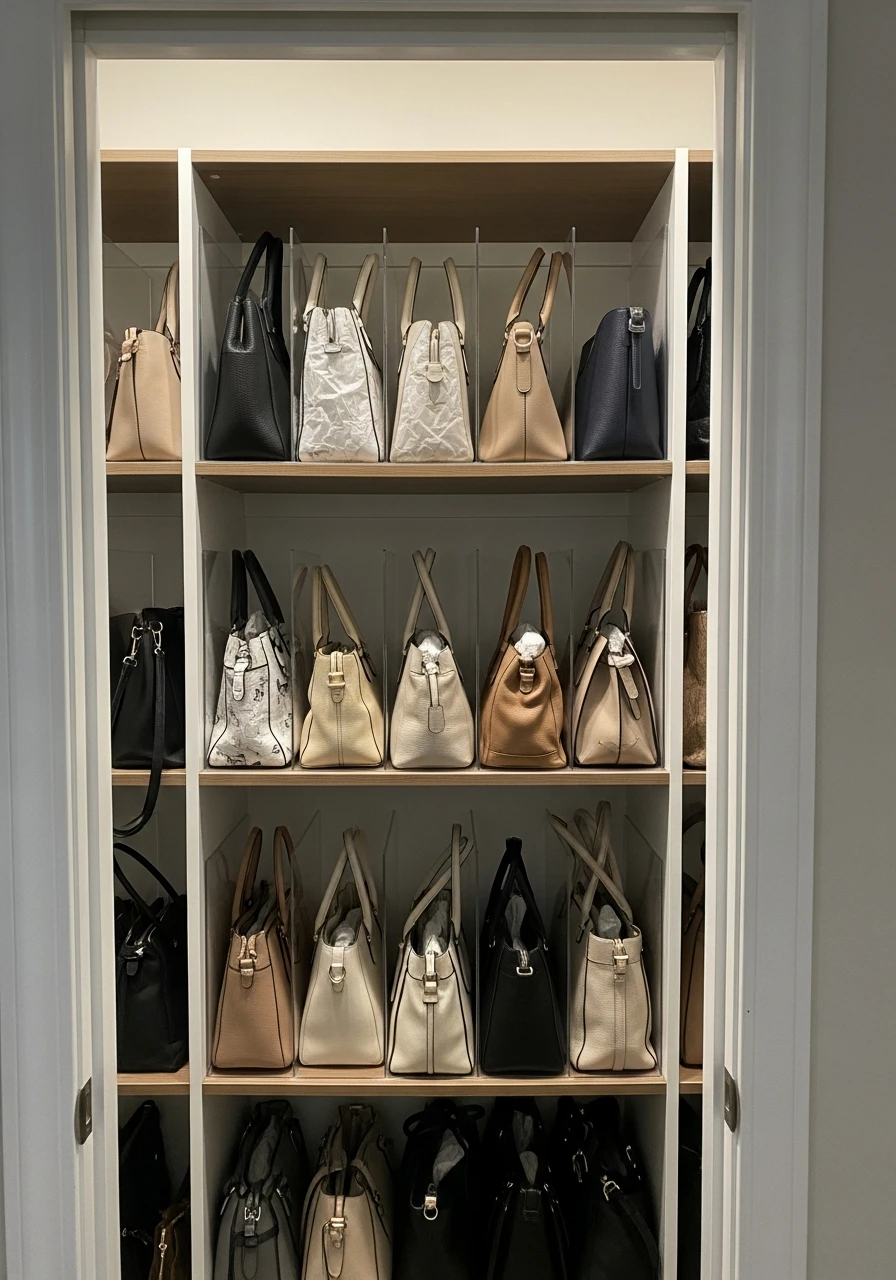 Display Handbags Upright - 50 Closet Organization Ideas That Will Change Your Mornings