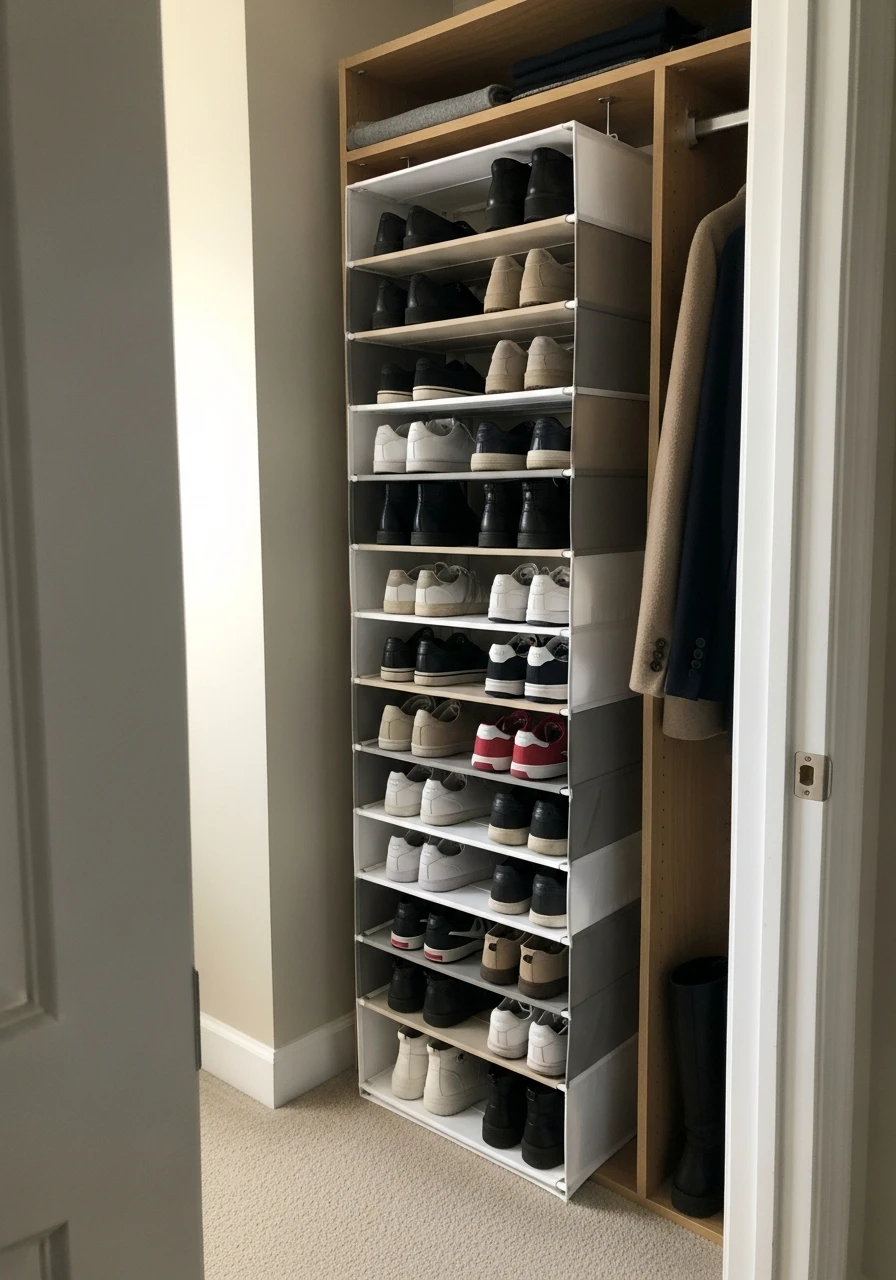 Vertical Shoe Racks - 50 Closet Organization Ideas That Will Change Your Mornings