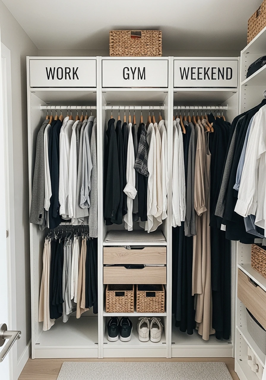 Create Outfit Zones - 50 Closet Organization Ideas That Will Change Your Mornings