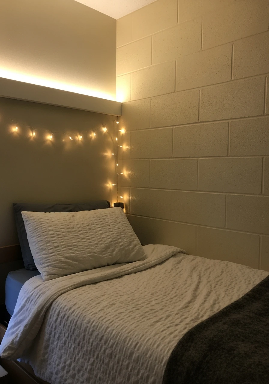 Fairy Lights and LEDs - 50 Best College Dorm Room Ideas for Small Spaces