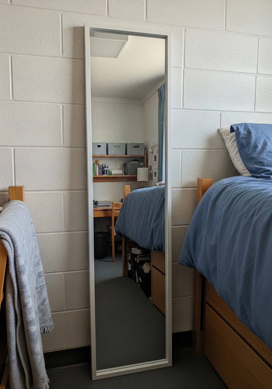 Functional Decorative Mirror - 50 Best College Dorm Room Ideas for Small Spaces