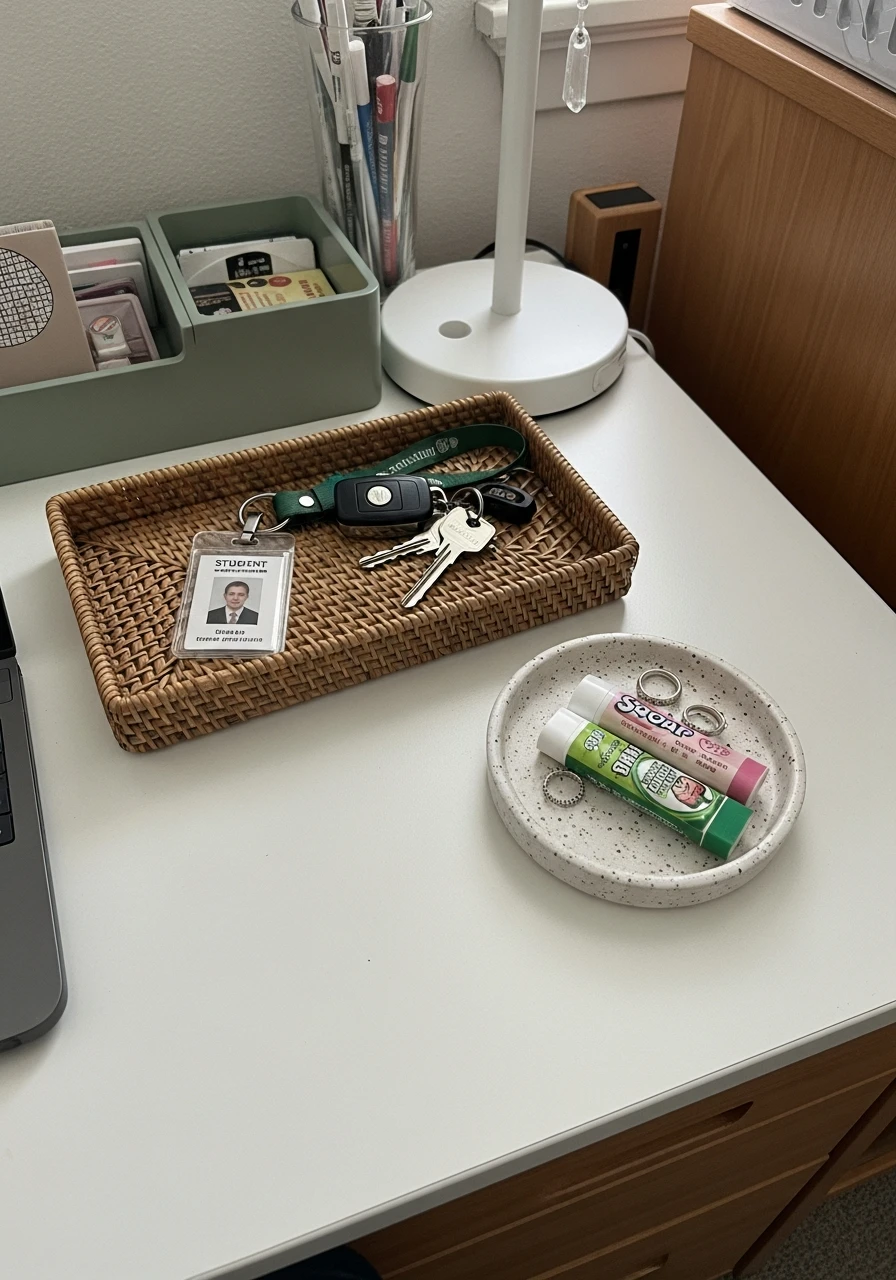 Decorative Desk Trays - 50 Best College Dorm Room Ideas for Small Spaces