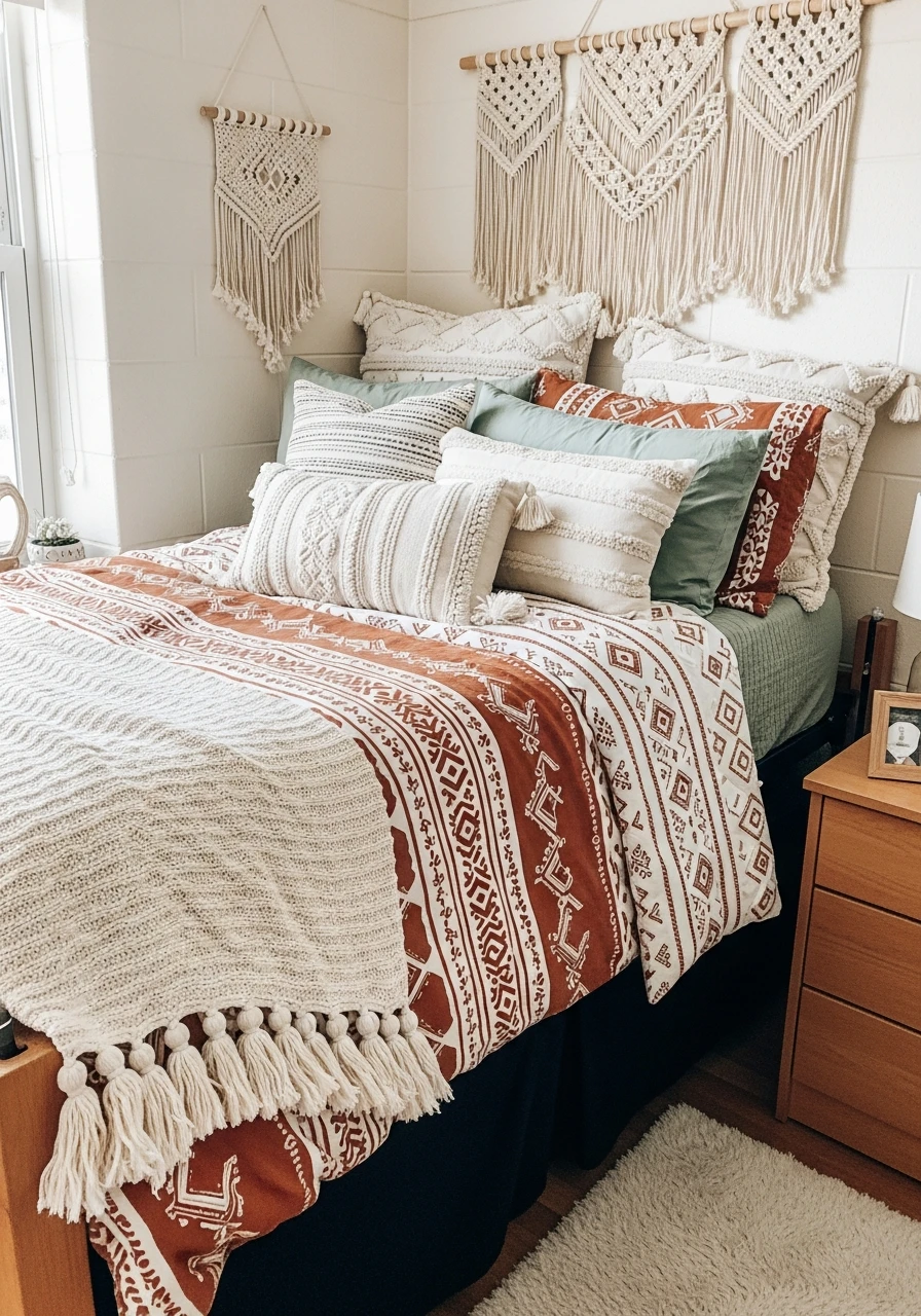 Cohesive Bedding Theme - 50 Best College Dorm Room Ideas for Small Spaces
