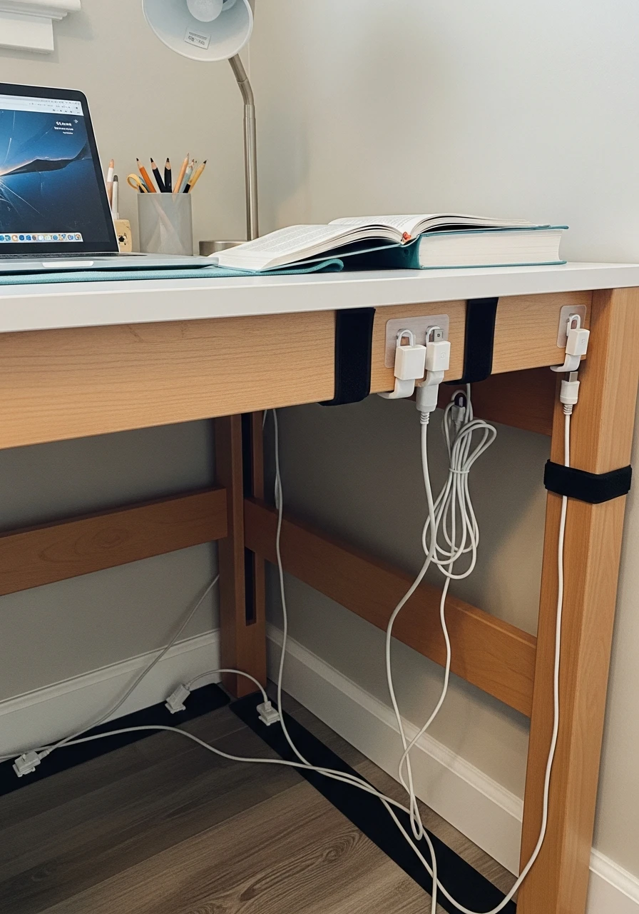 Neat Cord Solutions - 50 Best College Dorm Room Ideas for Small Spaces
