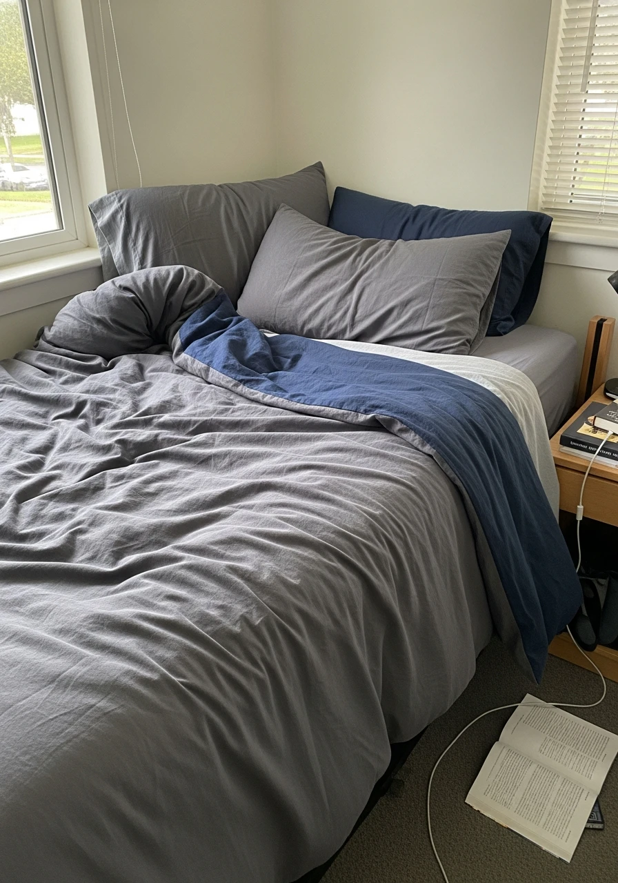 Neutral Bedding Sets - 50 Best College Dorm Room Ideas for Guys