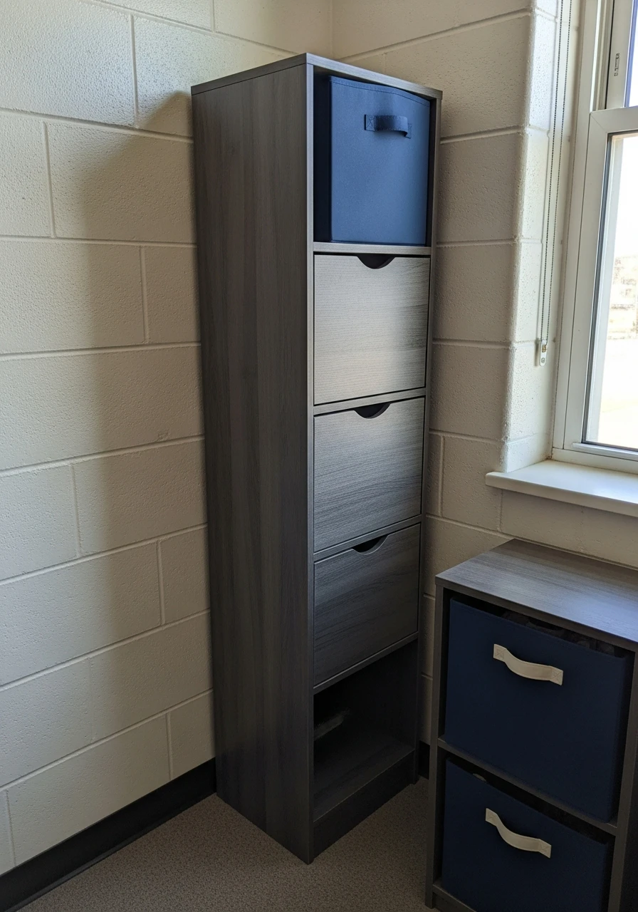 Slim Storage Dresser - 50 Best College Dorm Room Ideas for Guys