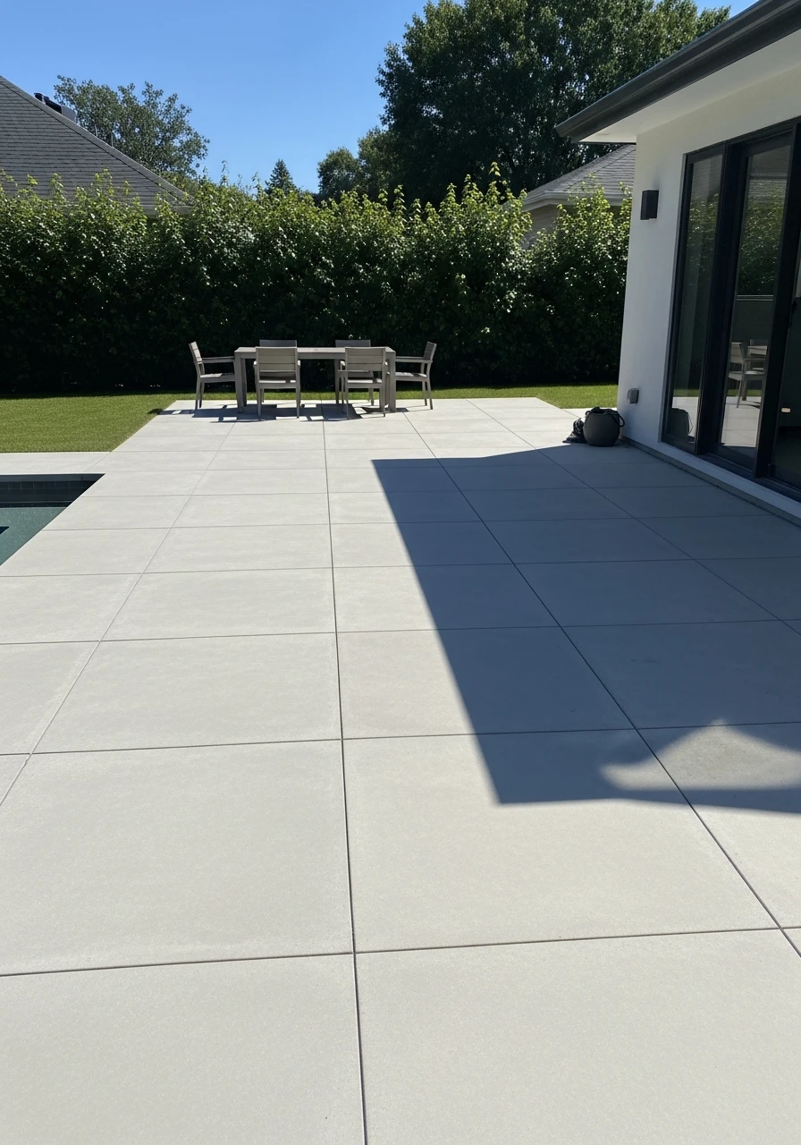 Oversized Slabs, Modern Look - 50 Concrete Patio Ideas That Look Expensive (But Aren't)