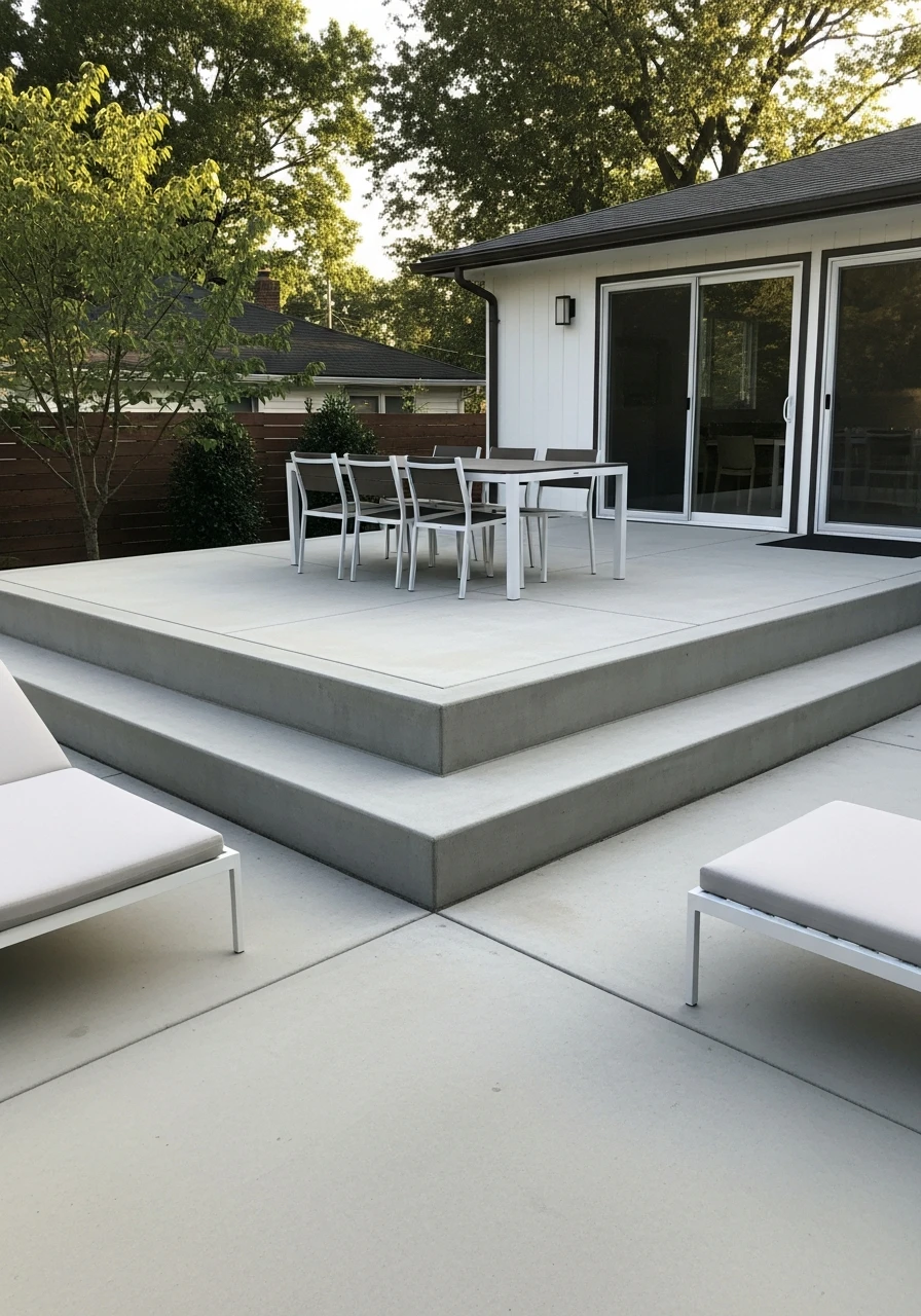 Elevated Dining Patio - 50 Concrete Patio Ideas That Look Expensive (But Aren't)