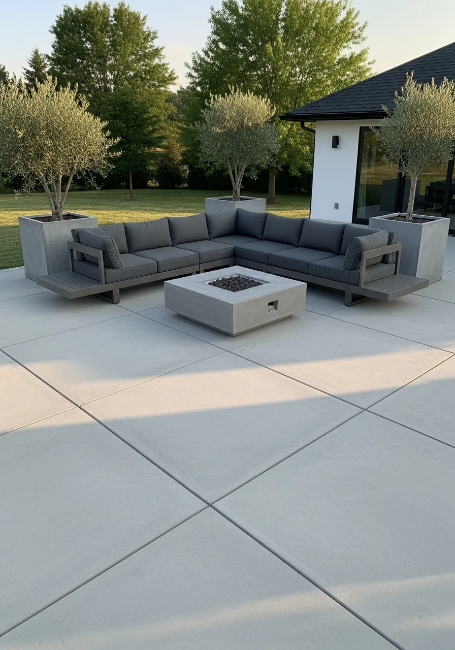 Designed for Sectionals - 50 Concrete Patio Ideas That Look Expensive (But Aren't)