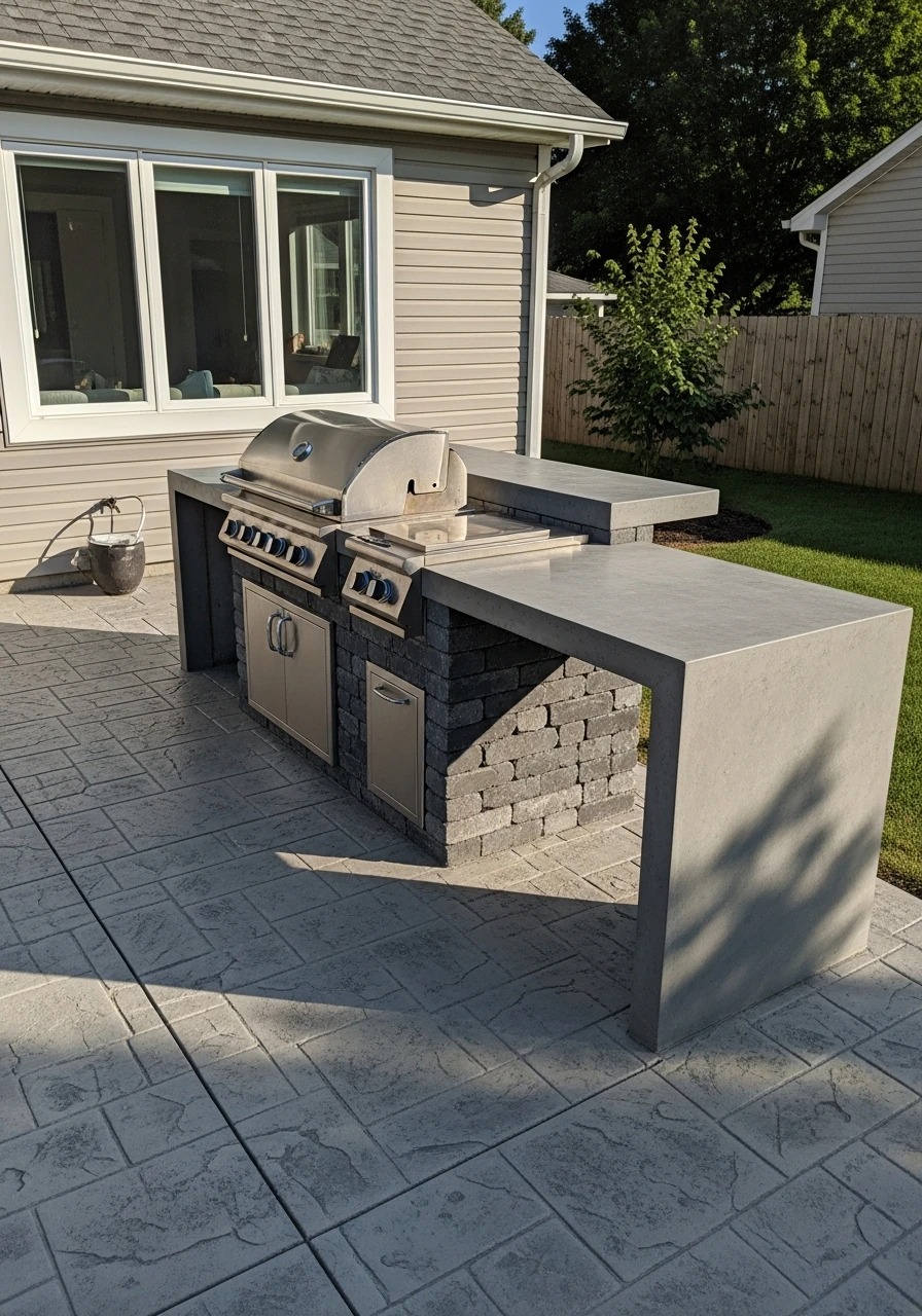 BBQ and Prep Zone - 50 Concrete Patio Ideas That Look Expensive (But Aren't)