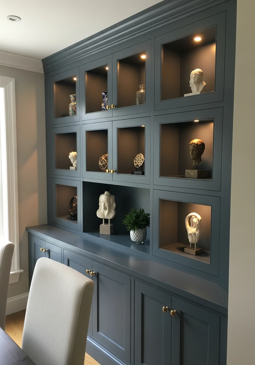 Niches for Artwork - 50 Dining Room Built-In Ideas for a Custom High-End Look