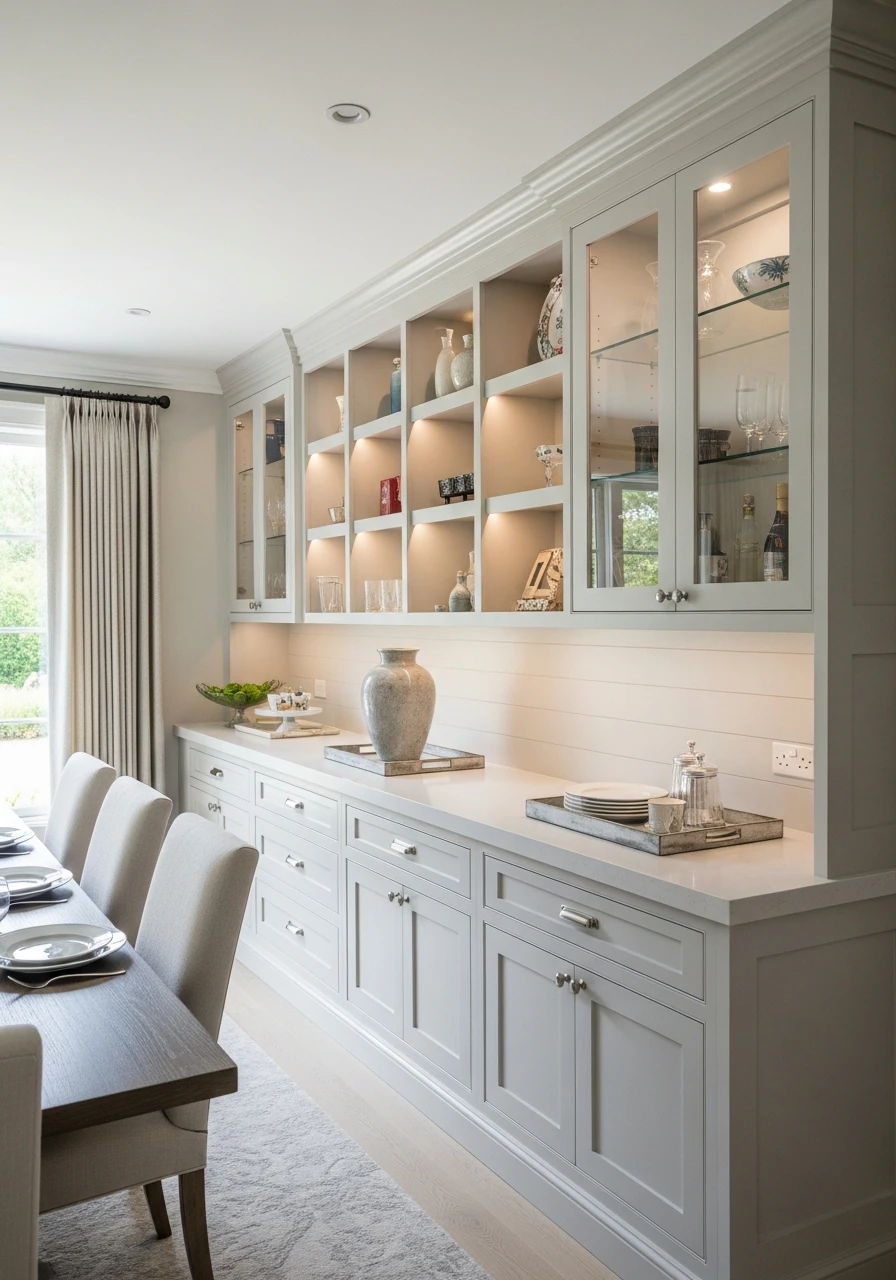 Full Wall Buffet Storage - 50 Dining Room Built-In Ideas for a Custom High-End Look