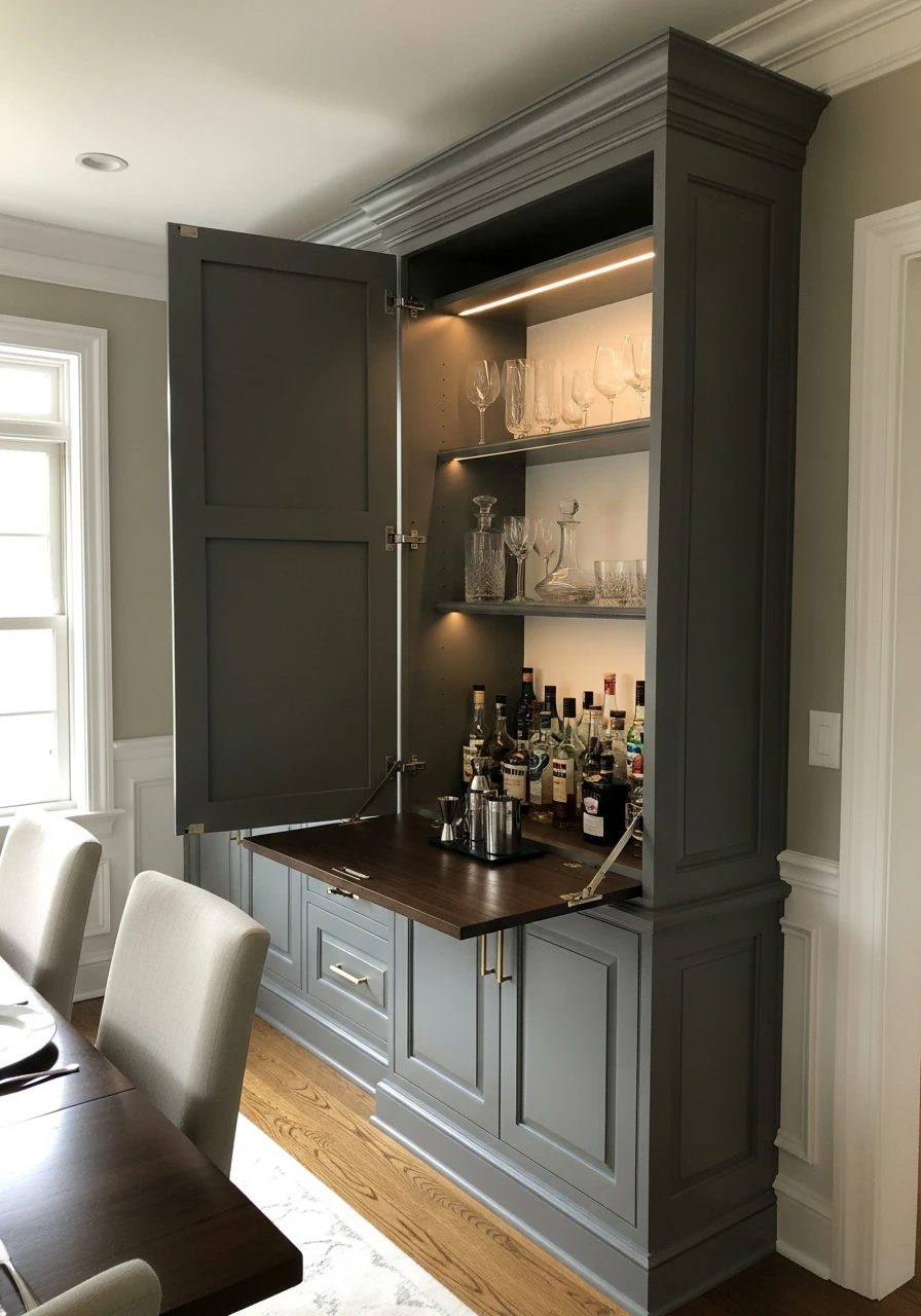 Hidden Dining Room Bar - 50 Dining Room Built-In Ideas for a Custom High-End Look
