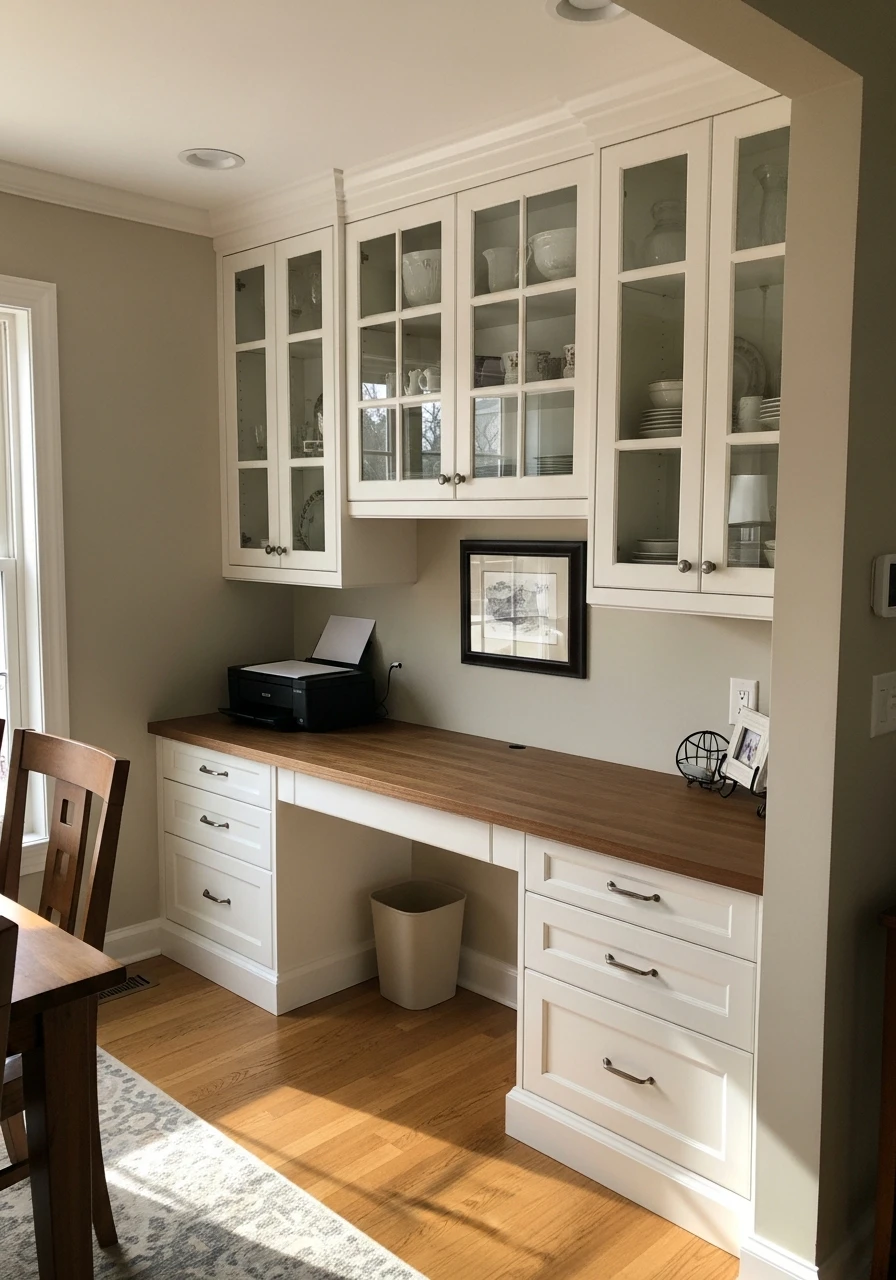 Desk and Storage Combo - 50 Dining Room Built-In Ideas for a Custom High-End Look