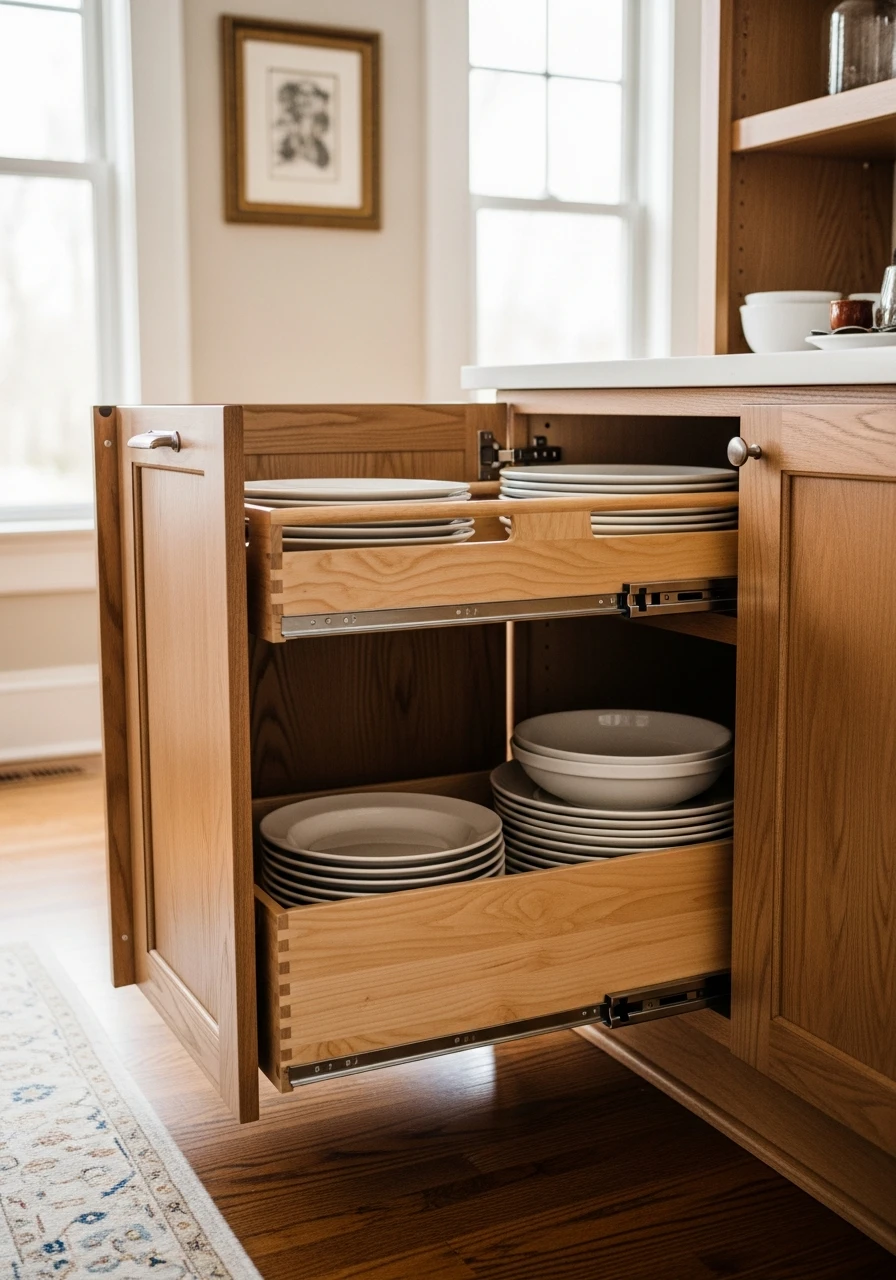 Pull-Out Trays for Dishes - 50 Dining Room Built-In Ideas for a Custom High-End Look