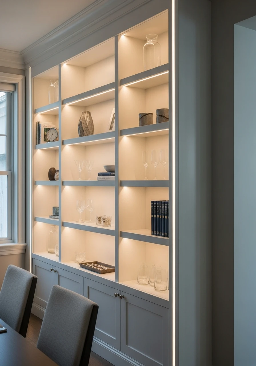 Lighting for Depth - 50 Dining Room Built-In Ideas for a Custom High-End Look