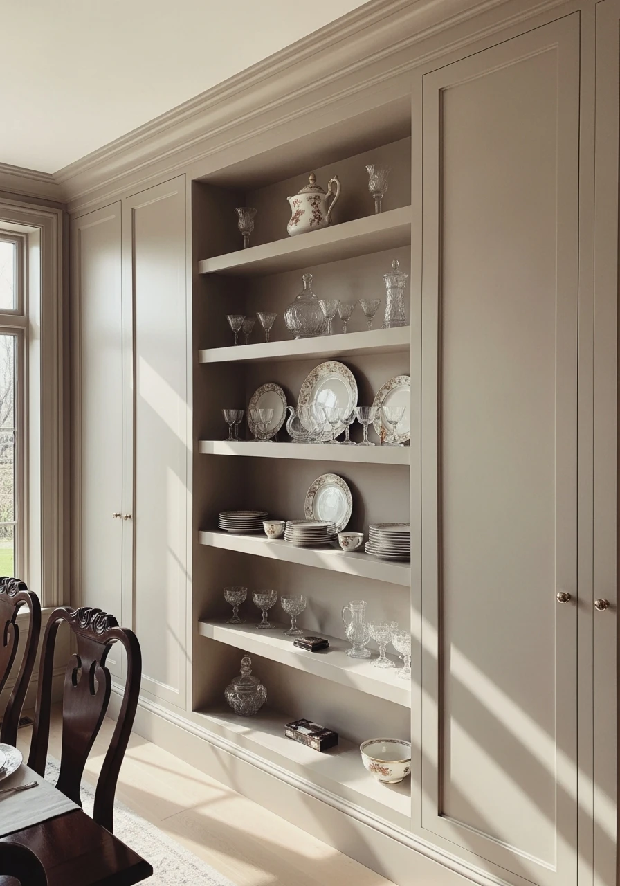 Shelving Integrated with Walls - 50 Dining Room Built-In Ideas for a Custom High-End Look