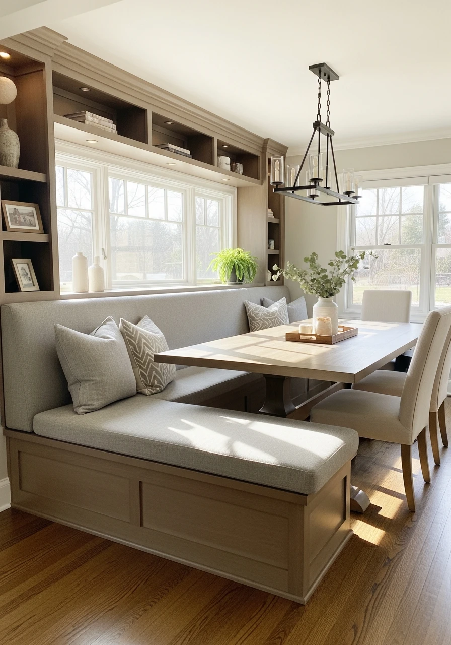 Wall-Length Banquette - 50 Dining Room Built-In Ideas for a Custom High-End Look