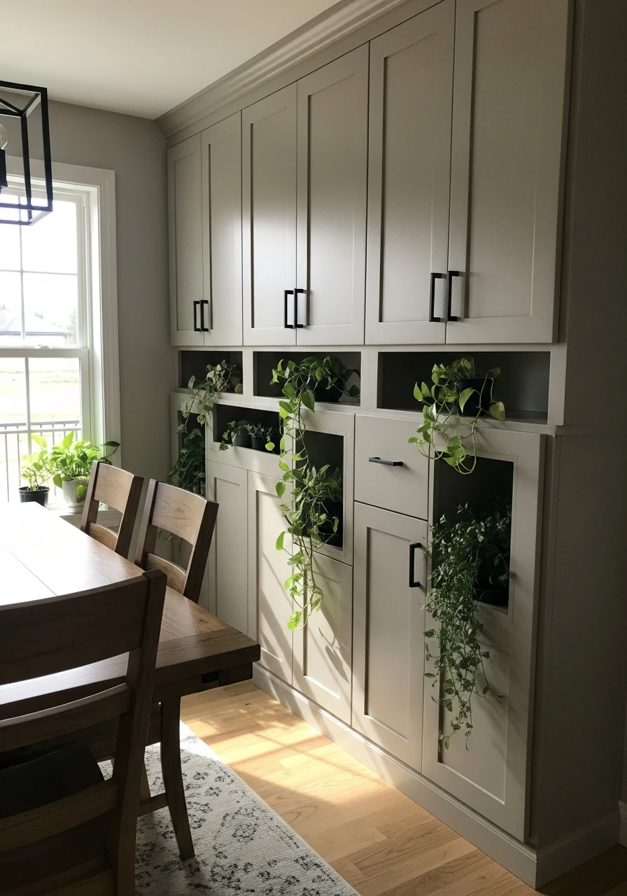 Niches for Plants - 50 Dining Room Built-In Ideas for a Custom High-End Look