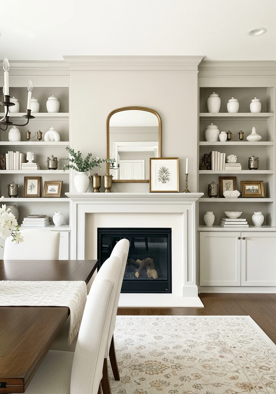 Balance Around the Fireplace - 50 Dining Room Built-In Ideas for a Custom High-End Look