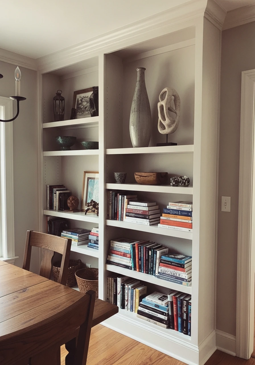 Shelves Adjust for Decor - 50 Dining Room Built-In Ideas for a Custom High-End Look