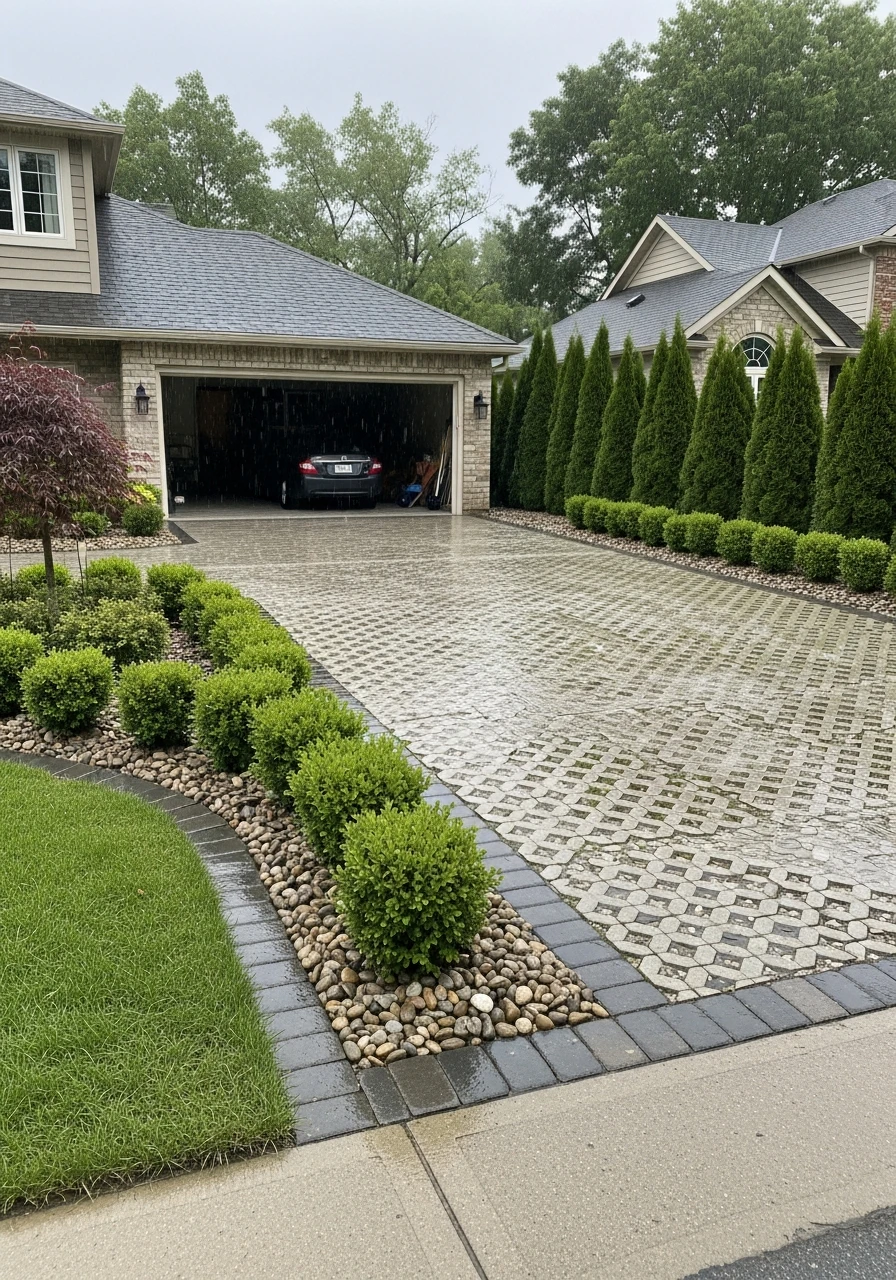 Driveway Pavers That Soak Up - 50 Driveway Landscaping Ideas That Make Your Home Look Expensive
