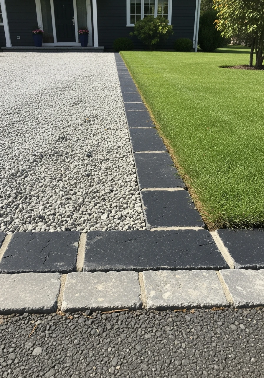 Gravel Driveway With Edging - 50 Driveway Landscaping Ideas That Make Your Home Look Expensive