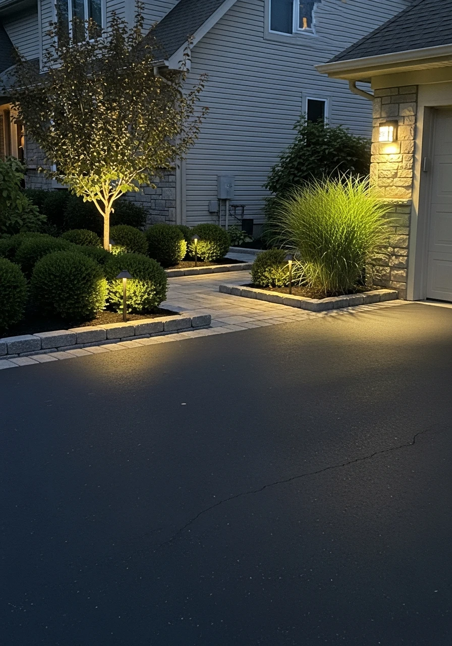 Motion-Activated Security - 50 Driveway Landscaping Ideas That Make Your Home Look Expensive
