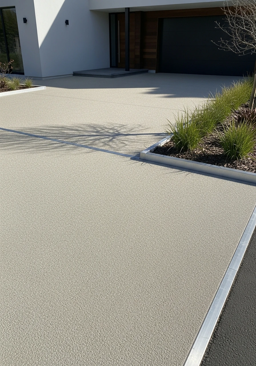 Smooth Resin-Bound Surface - 50 Driveway Landscaping Ideas That Make Your Home Look Expensive