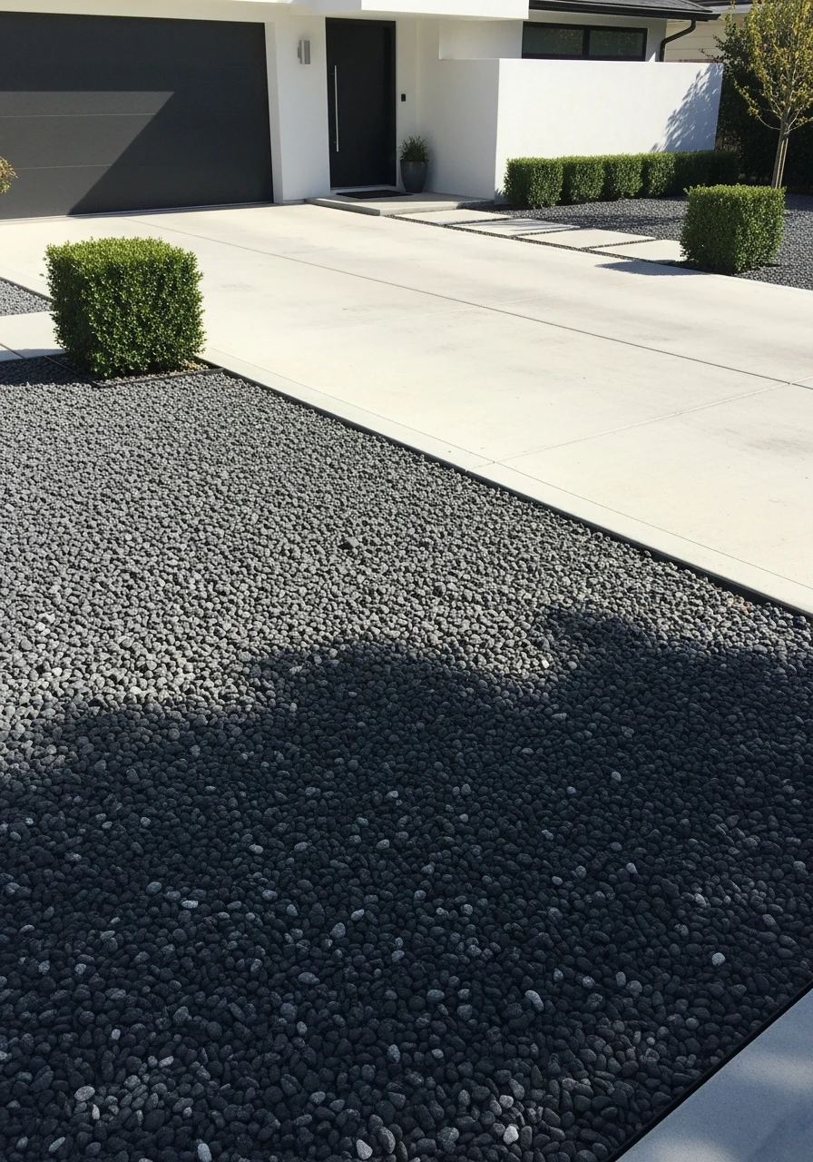 Minimalist Modern Driveway - 50 Driveway Landscaping Ideas That Make Your Home Look Expensive