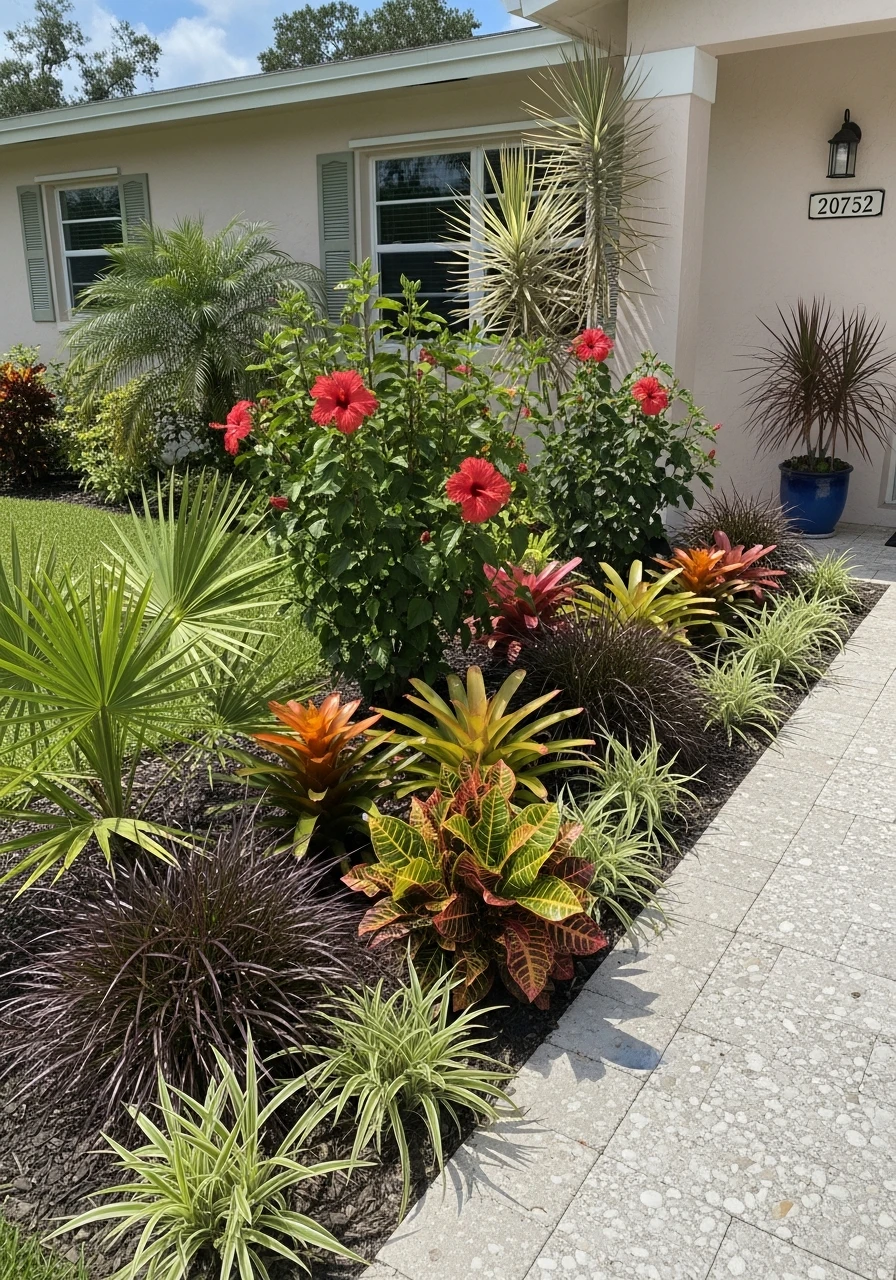 Mixed Plant Resilience - 50 Genius Florida Landscaping Ideas That Look Expensive