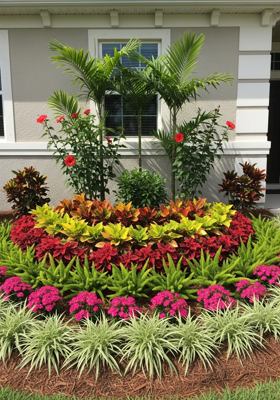 Layered Plant Heights - 50 Genius Florida Landscaping Ideas That Look Expensive