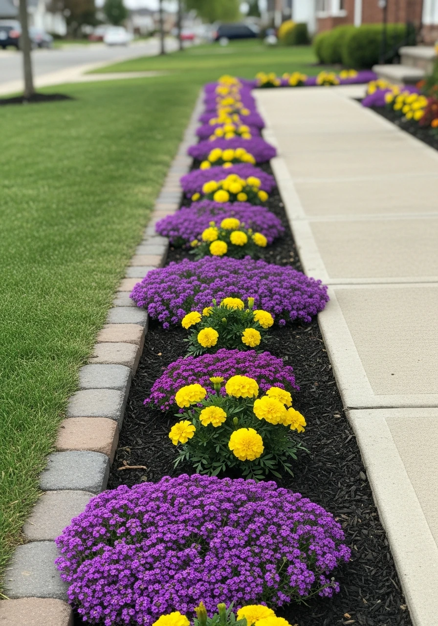 Border Along Walkway - 50 Gorgeous Flower Beds in Front of House Ideas for Major Curb Appeal