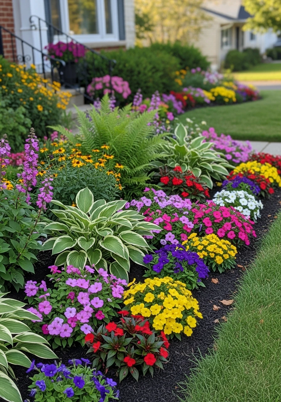 Seasonal Rotation Color - 50 Gorgeous Flower Beds in Front of House Ideas for Major Curb Appeal