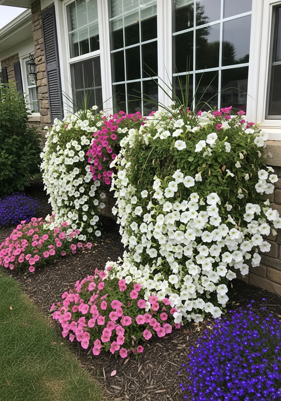 Trailing Window Beds - 50 Gorgeous Flower Beds in Front of House Ideas for Major Curb Appeal