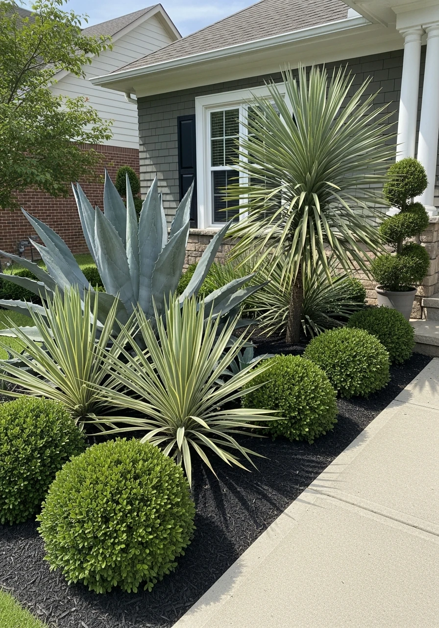 Architectural Plant Groups - 50 Budget-Friendly Front Yard Landscaping Ideas for Instant Curb Appeal