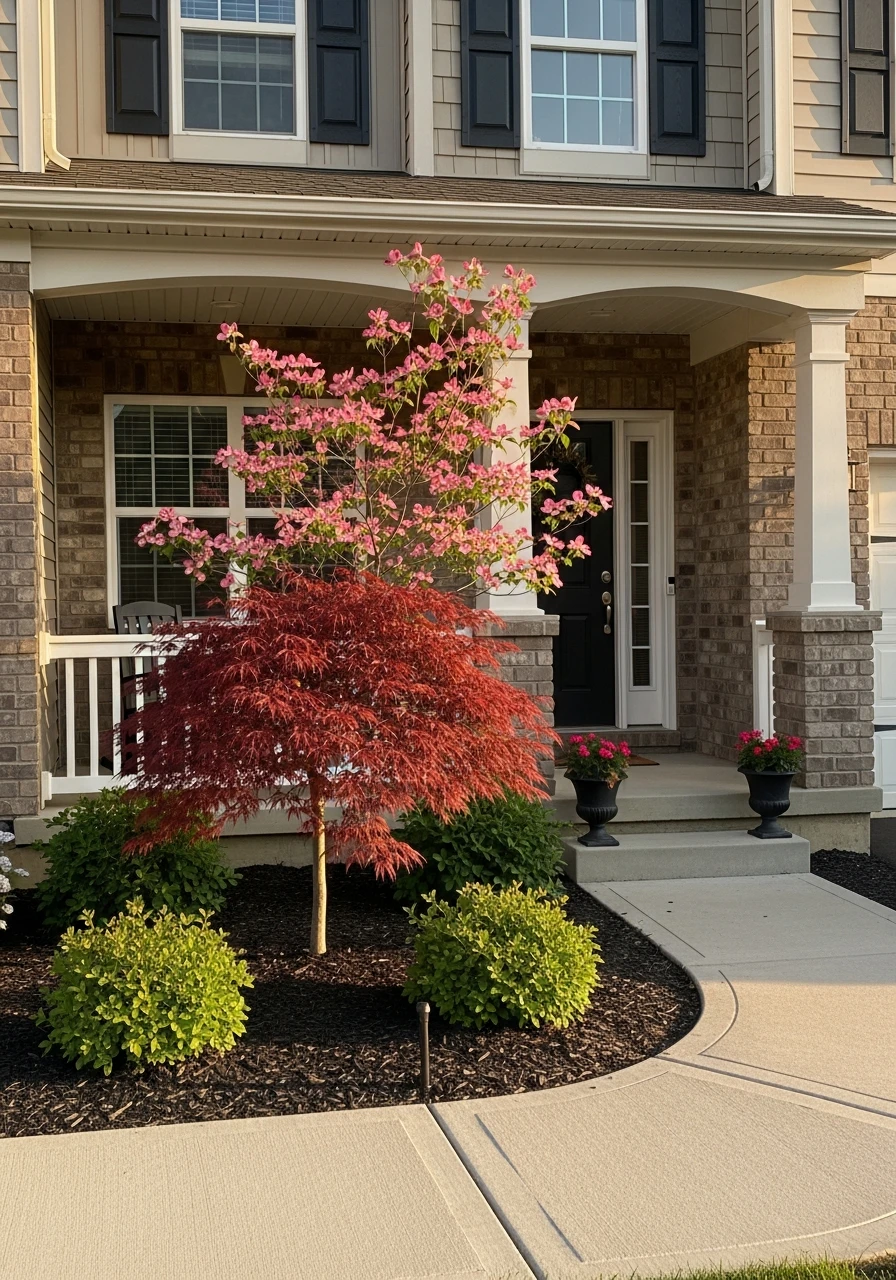 Small Accent Trees - 50 Budget-Friendly Front Yard Landscaping Ideas for Instant Curb Appeal