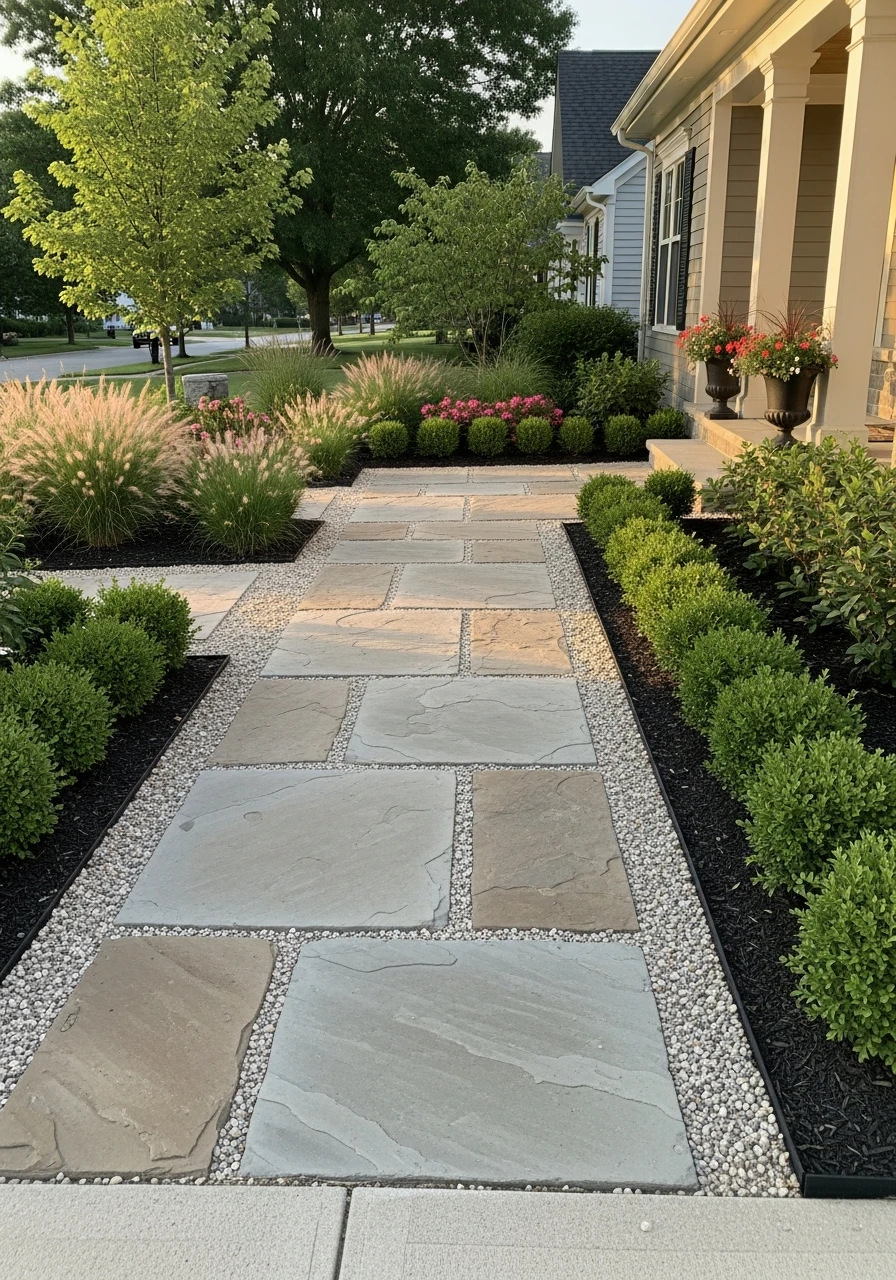 Extra Wide Walkway - 50 Budget-Friendly Front Yard Landscaping Ideas for Instant Curb Appeal