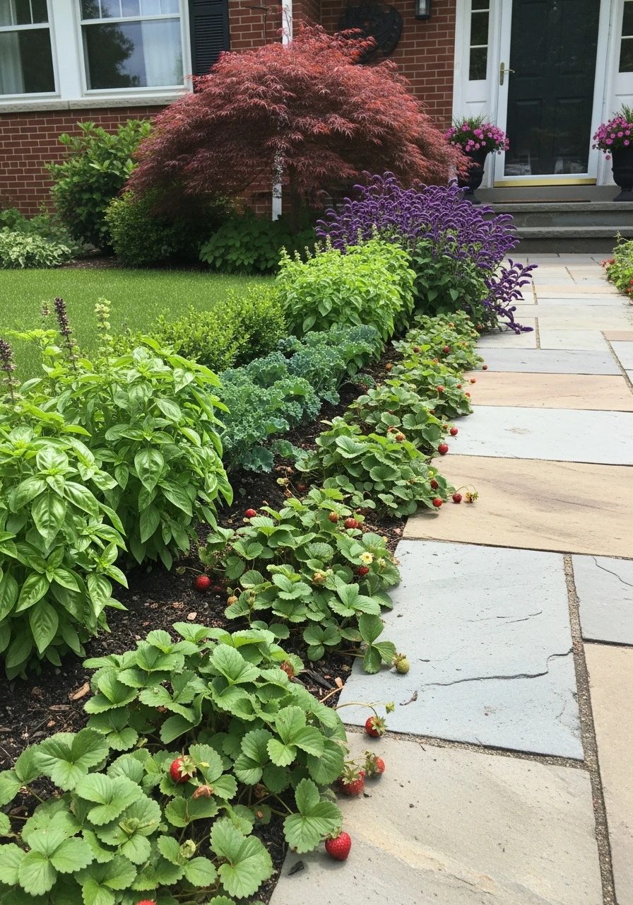 Edible Border Plants - 50 Budget-Friendly Front Yard Landscaping Ideas for Instant Curb Appeal