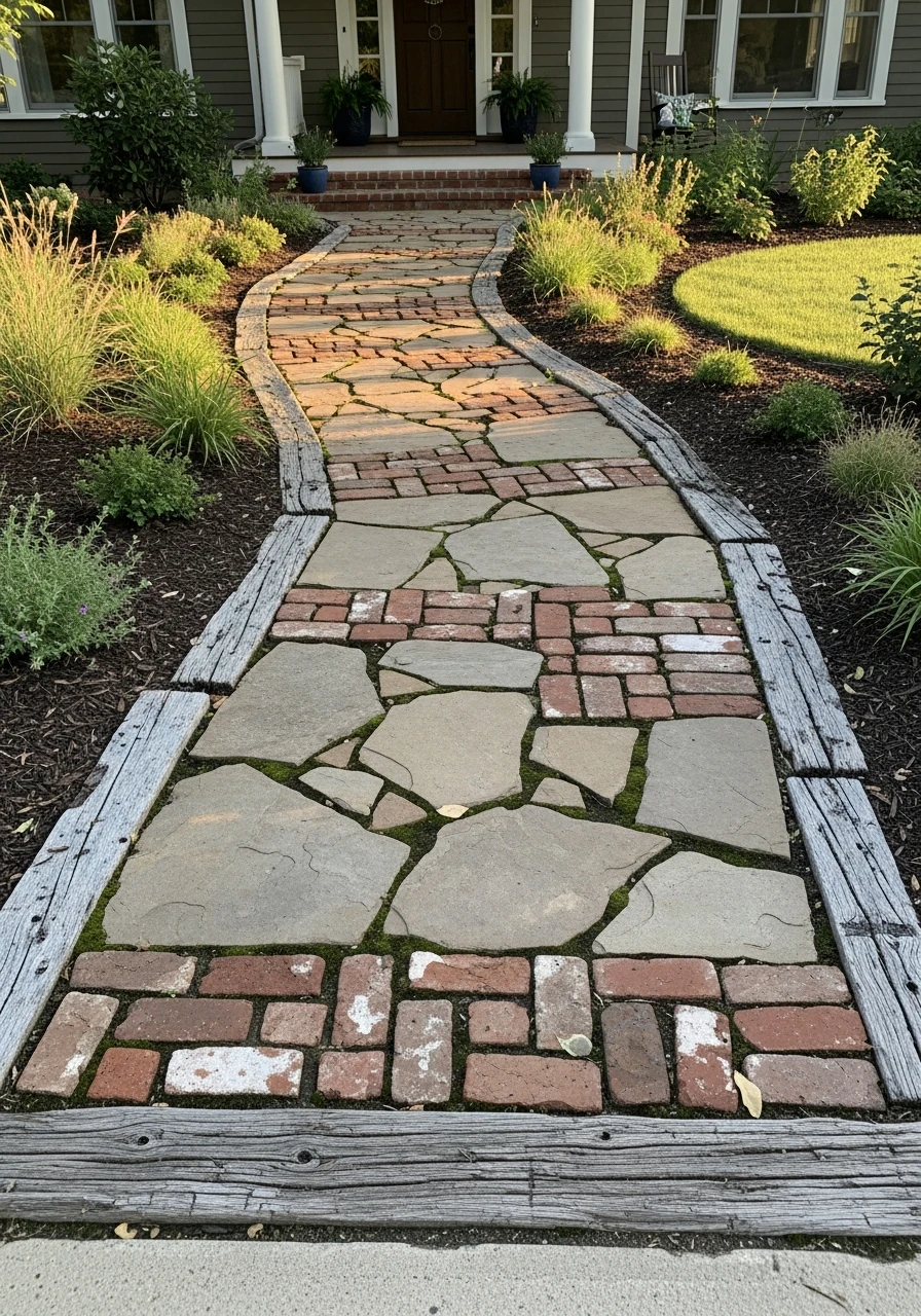 Reclaimed Hardscape - 50 Budget-Friendly Front Yard Landscaping Ideas for Instant Curb Appeal
