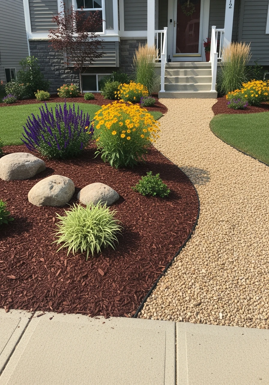 Reduced Lawn Space - 50 Budget-Friendly Front Yard Landscaping Ideas for Instant Curb Appeal