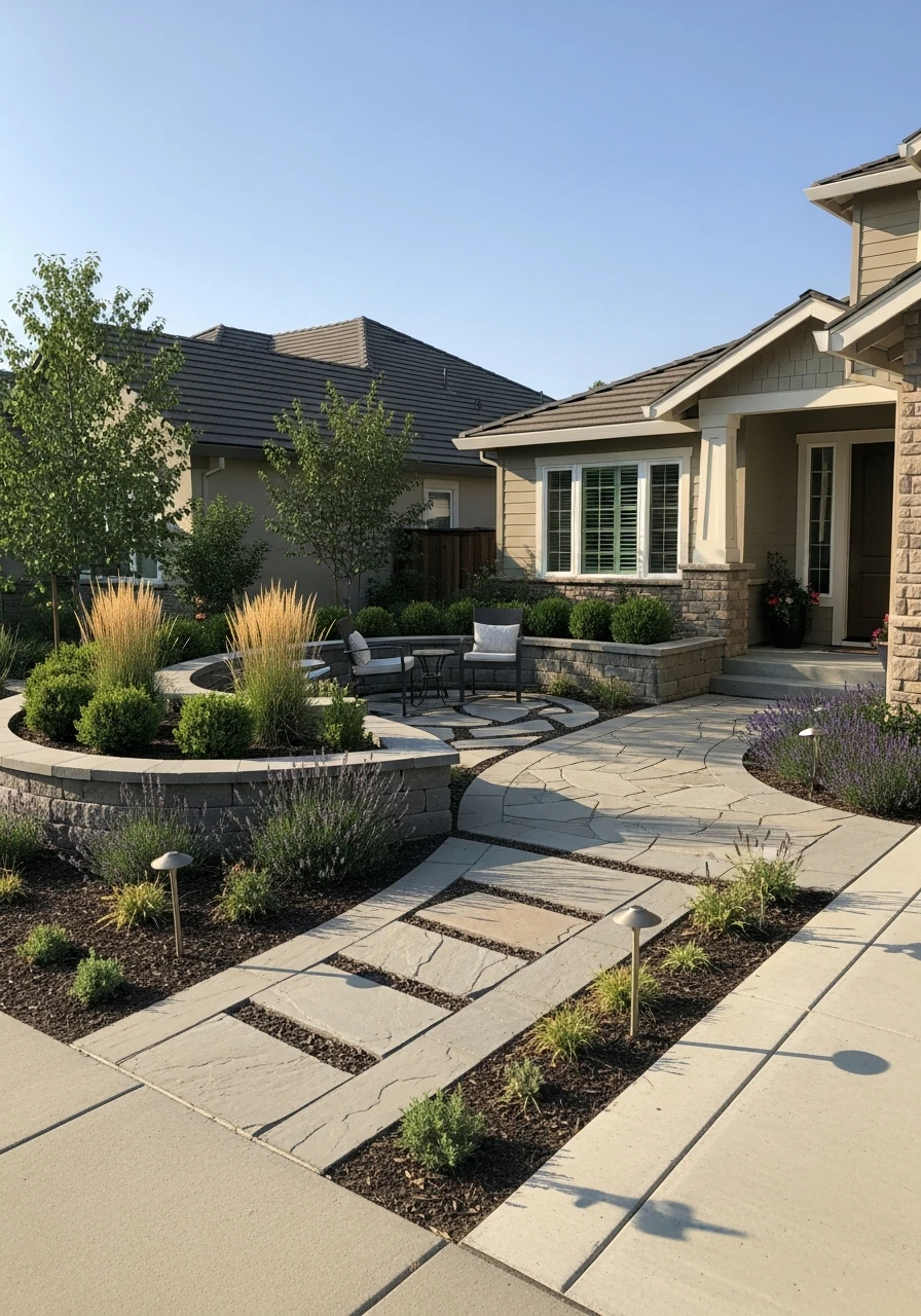 Multi-Purpose Layout - 50 Budget-Friendly Front Yard Landscaping Ideas for Instant Curb Appeal