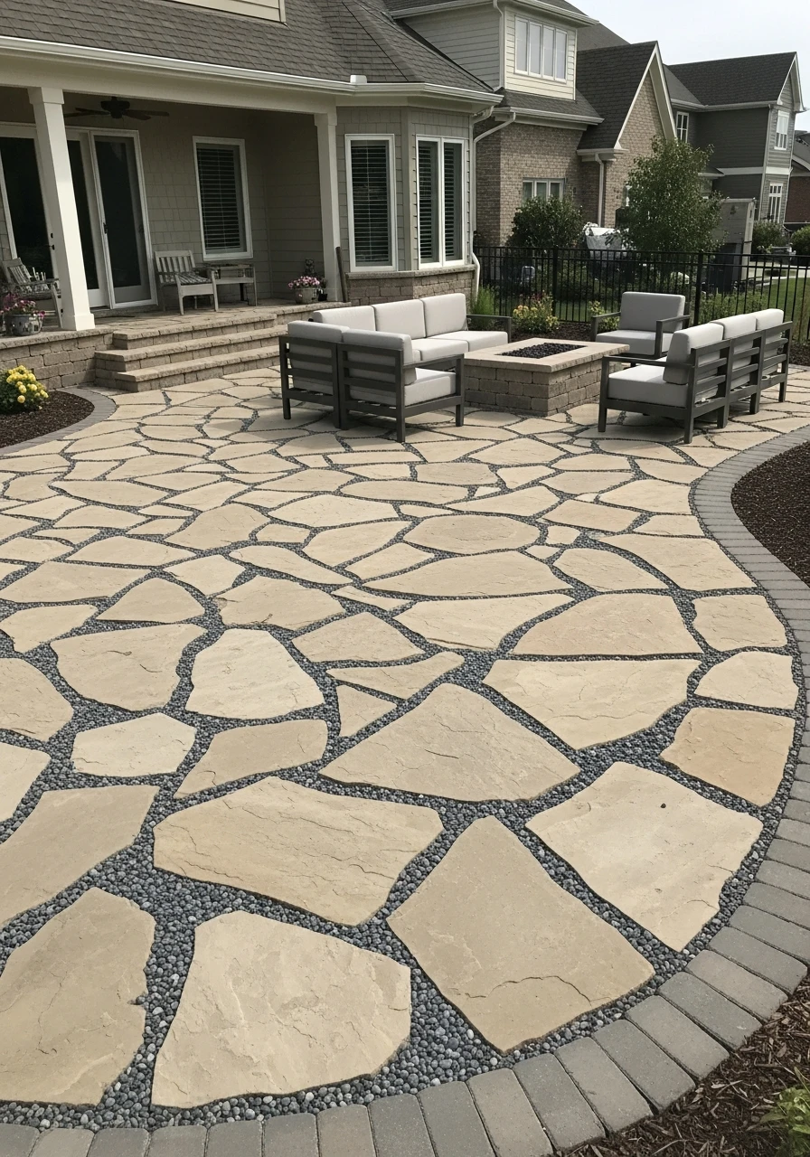 Flagstone Patio Space - 50 Low Maintenance Landscape Ideas So You Can Stop Working and Start Relaxing