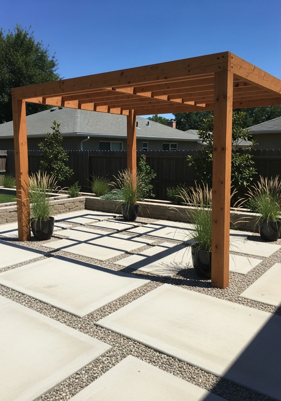 Simple Pergola Structures - 50 Low Maintenance Landscape Ideas So You Can Stop Working and Start Relaxing