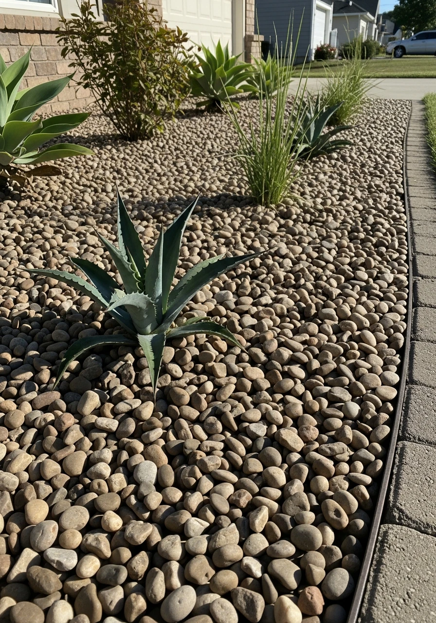 Stone Mulch Instead of Wood - 50 Low Maintenance Landscape Ideas So You Can Stop Working and Start Relaxing