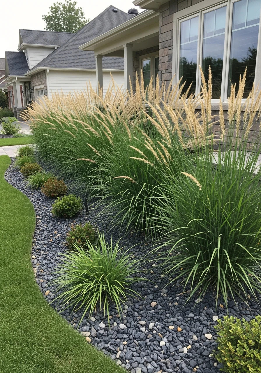 Ornamental Grasses Add Texture - 50 Low Maintenance Landscape Ideas So You Can Stop Working and Start Relaxing