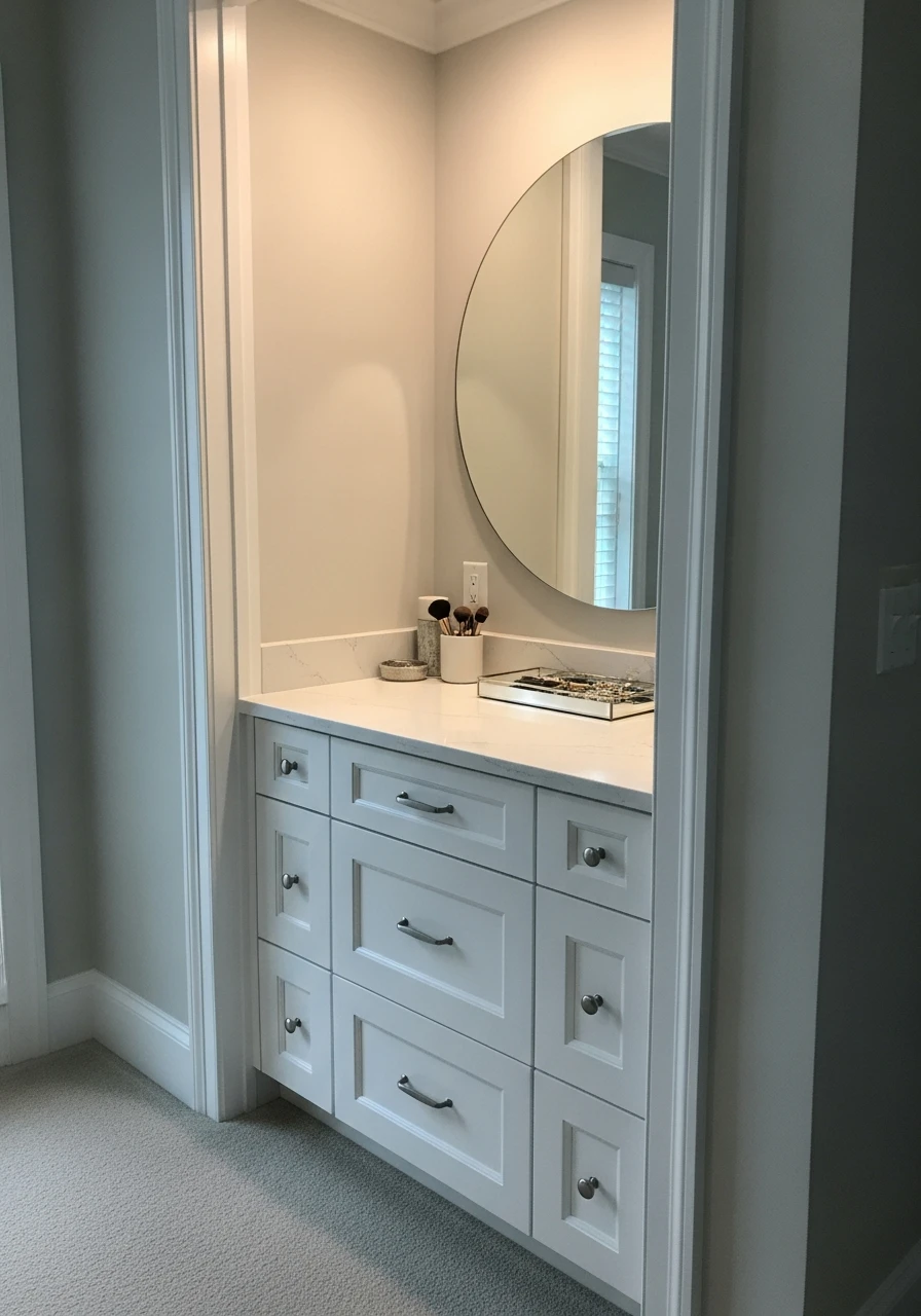 Built-In Vanity Nook - 50 Best Makeup Vanity Ideas
