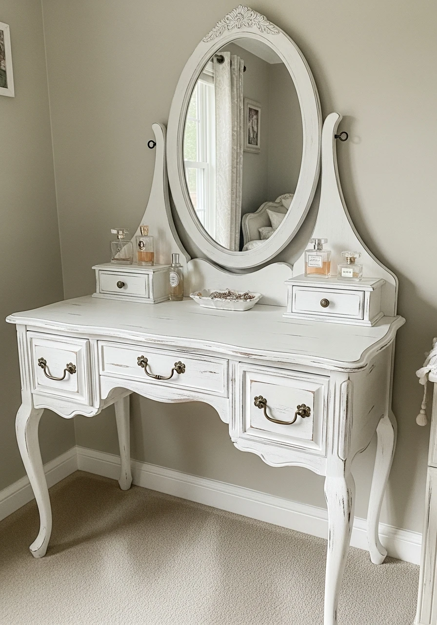 Vintage Inspired Vanity - 50 Best Makeup Vanity Ideas