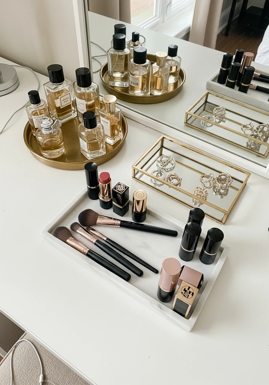 Decorative Tray Vanity - 50 Best Makeup Vanity Ideas